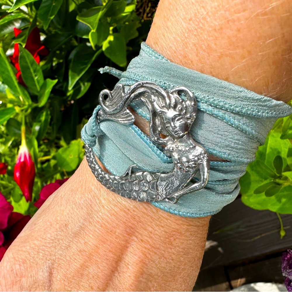 Mermaid & Silk wrist wrap bracelet